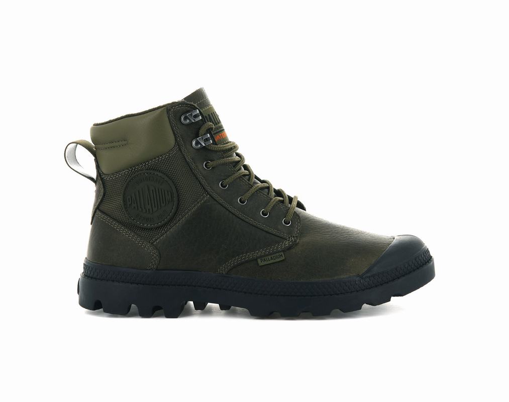 Palladium Pampa Shield Wp+ Lth Damen Stiefel Wasserdicht Olivgrün ||910342-IEM||